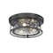 Z-Lite Clarion 3 Light Flush Mount, Matte Black & Inner Clear Water & Outer Clear 493F3-MB - alternate 4